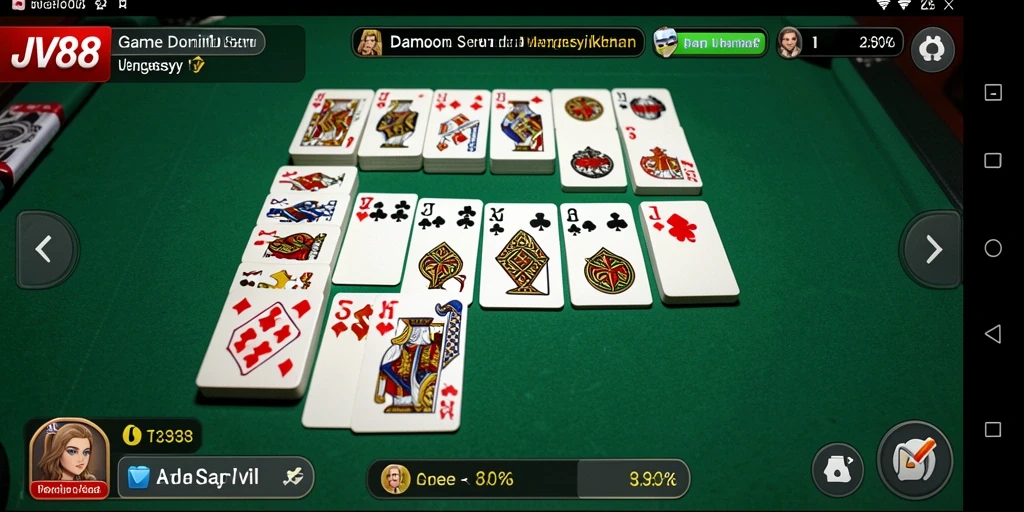 Tampilan menarik gameplay JV88 dengan domino yang realistis.