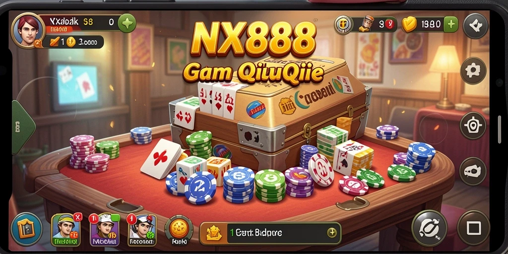 Screenshot NX888 menunjukkan gameplay seru QiuQiu!