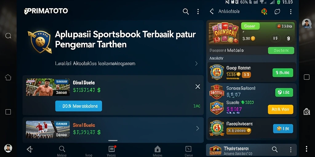 Tampilan menarik PRIMATOTO saat bermain Sportsbook.